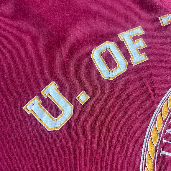 Vintage University Of The Hood Men’s T Shirt Sz XL Red 90’s Ankh NCAA Preppy - Picture 5 of 11